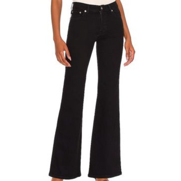 REVOLVE Denim - REVOLVE Lovers + Friends River Low Rise Ultra Flare Denim Pants Black